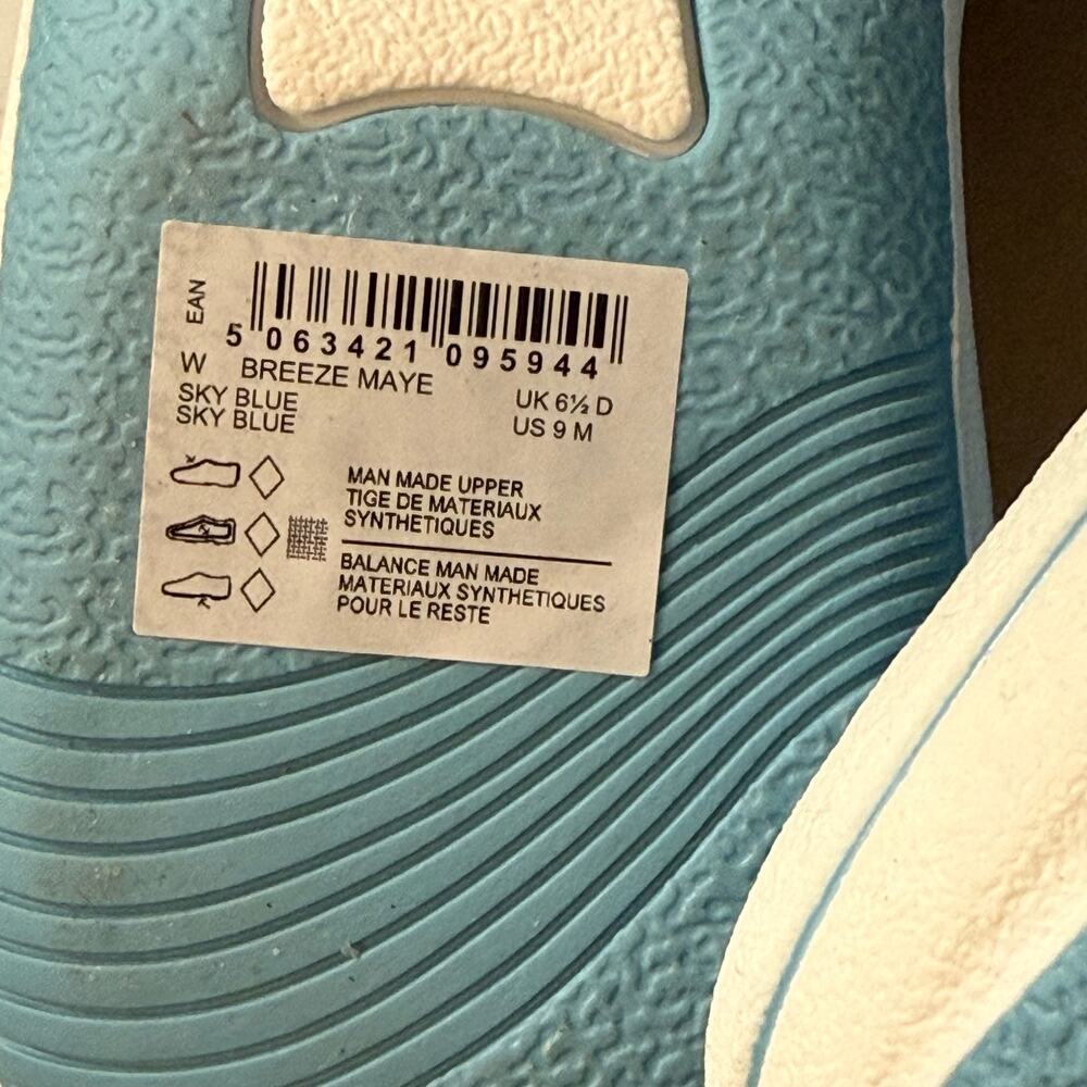 NEW Clarks 9 Breeze Maye Sky Blue Sandals Slide Cloudsteppers Comfort Walking - Picture 9 of 11
